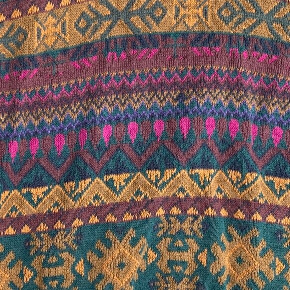 Vintage Generra Aztec Button Cardigan Kurt Cobain Grandpa Sweater Grunge 90s-L - Picture 14 of 14